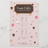 Cute Cupcakes Bakery Pattern Roze Flyer (Voorkant)