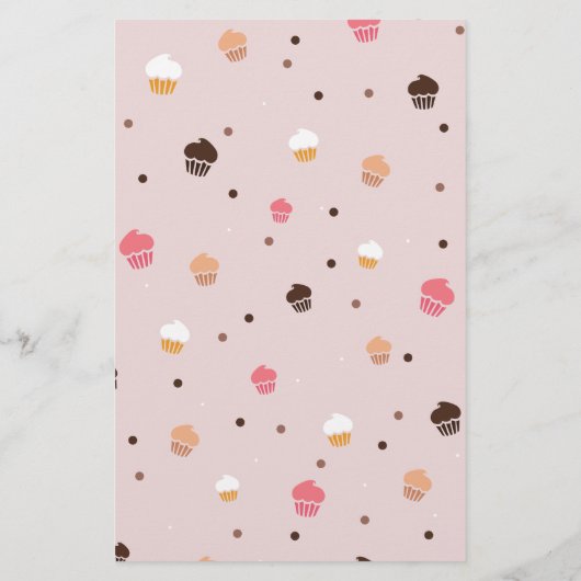 Cute Cupcakes Bakery Pattern Roze Flyer (Achterkant)