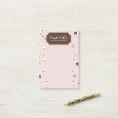 Cute Cupcakes Bakery Pattern Roze Post-it® Notes (Op bureau)