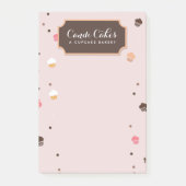 Cute Cupcakes Bakery Pattern Roze Post-it® Notes (Voorkant)