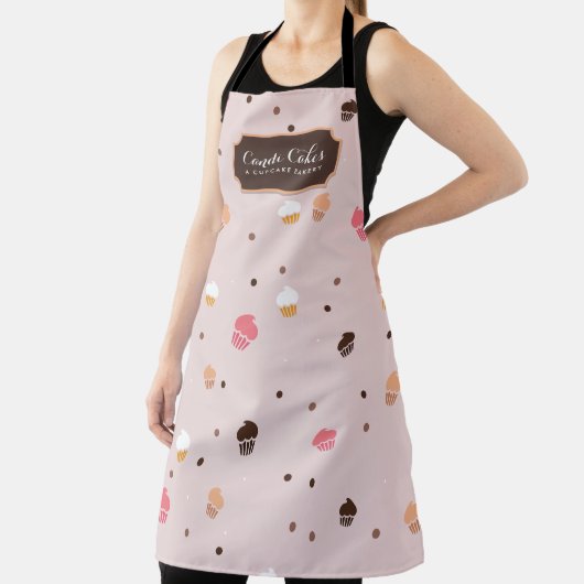 Cute Cupcakes Bakery Pattern Roze Schort (Insitu)