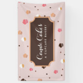 Cute Cupcakes Bakery Pattern Roze Spandoek (Verticaal)