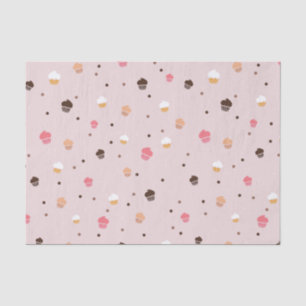 Cute Cupcakes Bakery Pattern Roze Tissuepapier