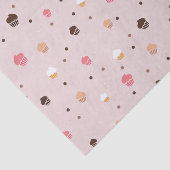 Cute Cupcakes Bakery Pattern Roze Tissuepapier (Detail)
