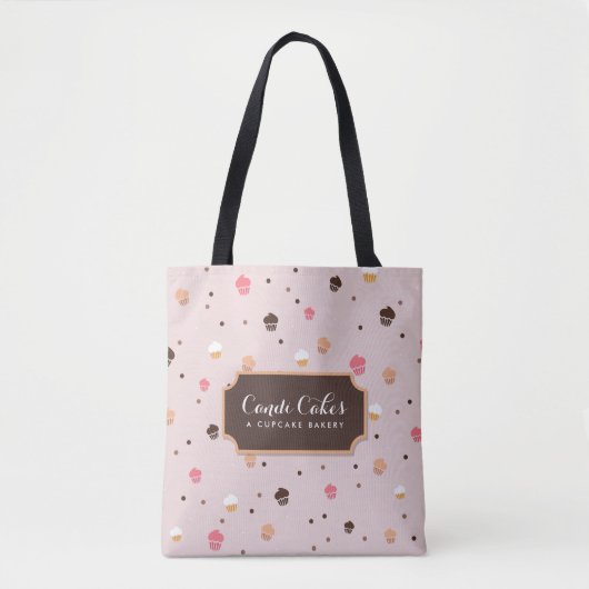 Cute Cupcakes Bakery Pattern Roze Tote Bag (Voorkant)