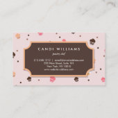 Cute Cupcakes Bakery Pattern Roze Visitekaartje (Achterkant)