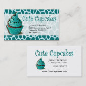 Cute Cupcakes: Confecties Fancy desserts Pastries Visitekaartje (Voorkant / Achterkant)