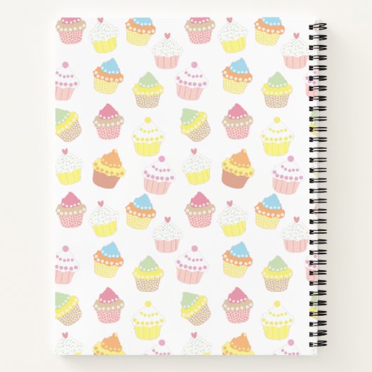 Cute Cupcakes Custom Baby Photo Journal Notitieboek (Achterkant)
