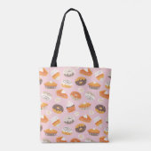 Cute cupcakes, donuts en taarten, lichtroze tote bag (Achterkant)