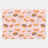 Cute cupcakes, donuts en taarten met tekst inpakpapier vel (Voorkant)