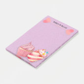 Cute Cupcakes en Lollipops op Paars om een lijst t Post-it® Notes (Schuin)
