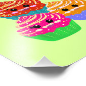 Cute cupcakes foto afdruk (Hoek)