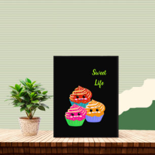 Cute cupcakes foto afdruk