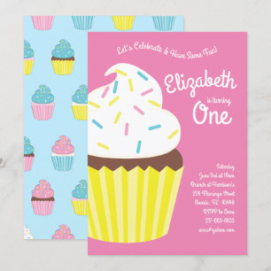 Cute Cupcakes Kinder 1e verjaardag Kaart