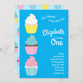 Cute Cupcakes Kinder 1e verjaardag Kaart