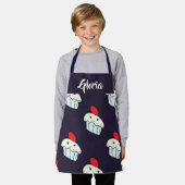 Cute cupcakes op blauw schort (Gedragen)