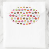Cute Cupcakes Ovale Sticker (Tas)