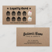 Cute Cupcakes Pastry Bakery Kraft Loyalty Reward (Voorkant / Achterkant)