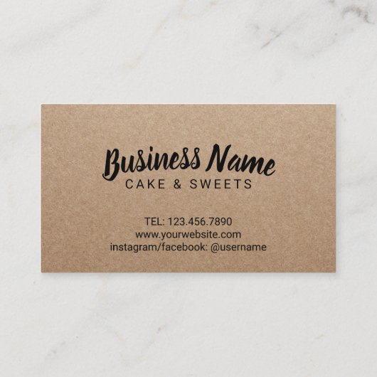 Cute Cupcakes Pastry Bakery Kraft Loyalty Reward (Achterkant)