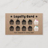 Cute Cupcakes Pastry Bakery Kraft Loyalty Reward (Voorkant)
