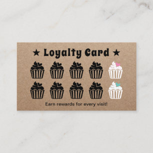Cute Cupcakes Pastry Bakery Kraft Loyalty Reward