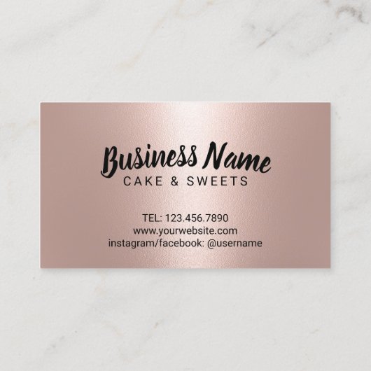 Cute Cupcakes Pastry Roos Gold Loyalty (Achterkant)