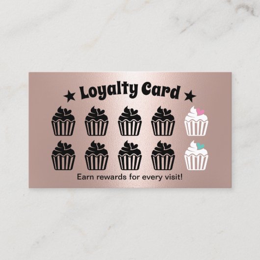 Cute Cupcakes Pastry Roos Gold Loyalty (Voorkant)