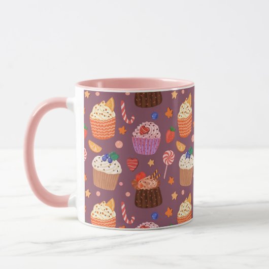 Cute cupcakes patroon mok (Links)