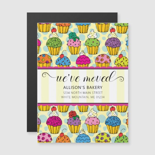 Cute Cupcakes Pattern Bakery Moving (Voorkant / Achterkant)