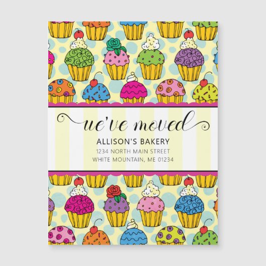Cute Cupcakes Pattern Bakery Moving (Voorkant)