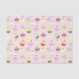 Cute Cupcakes Pattern Pastel Pink Tissuepapier
