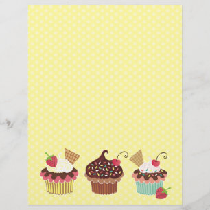 Cute Cupcakes Polkadots Letterhead Briefhoofd