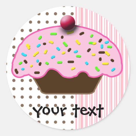 Cute Cupcakes Ronde Sticker (Voorkant)