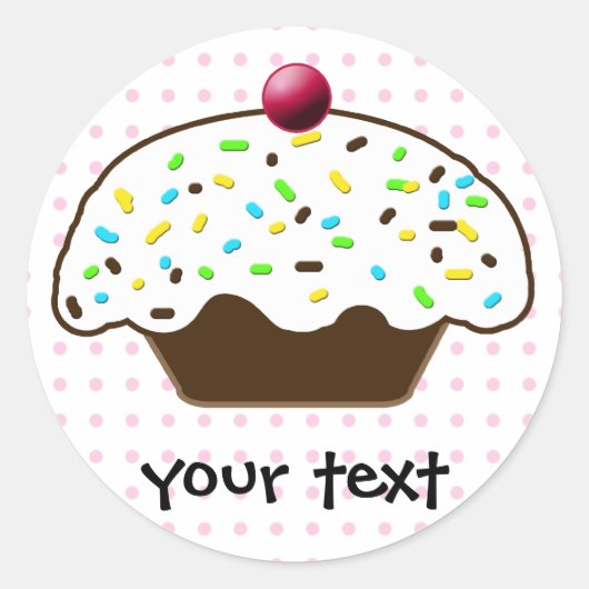 Cute Cupcakes Ronde Sticker (Voorkant)