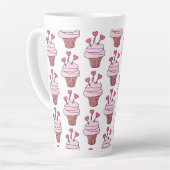Cute Cupcakes roze en wit Latte Mok (Linkerhoek)