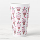 Cute Cupcakes roze en wit Latte Mok (Voorkant)