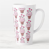 Cute Cupcakes roze en wit Latte Mok (Rechts)