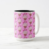 Cute Cupcakes Roze Tweekleurige Koffiemok (Voorkant rechts)