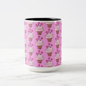 Cute Cupcakes Roze Tweekleurige Koffiemok (Center)