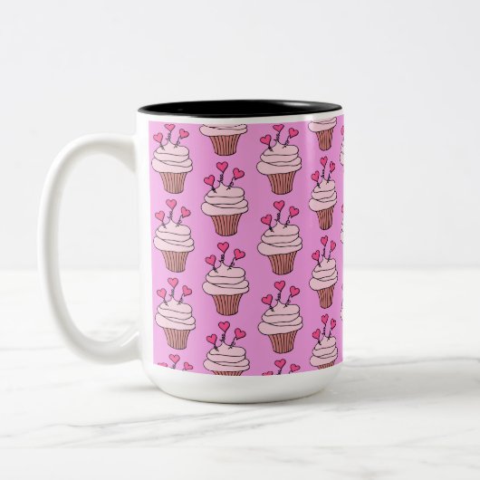 Cute Cupcakes Roze Tweekleurige Koffiemok (Links)