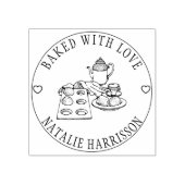Cute Cupcakes&Teapot/Bked with Love Rubberstempel (Afrduk)