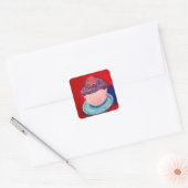 Cute Cupcke Vierkante Sticker (Envelop)