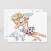 Cute Cupid Angel met Love Arrow van Al Rio Briefkaart (Voorkant / Achterkant)