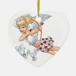 Cute Cupid Angel met Love Arrow van Al Rio Keramisch Ornament