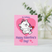 Cute Cupid Beer Valentijnsdag Kaart (Staand voorkant)