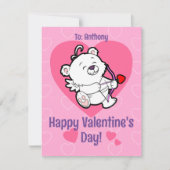 Cute Cupid Beer Valentijnsdag Kaart (Voorkant)