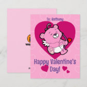 Cute Cupid Beer Valentijnsdag Kaart (Voorkant / Achterkant)