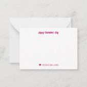 Cute Cupid Boog Pijl Hart Roze Valentijnsdag Notitiekaartje (Voorkant)