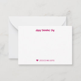 Cute Cupid Boog Pijl Hart Roze Valentijnsdag Notitiekaartje