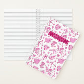 Cute Cupid Bow Arrow Heart Pattern  Love Notitieboek (Binnen)